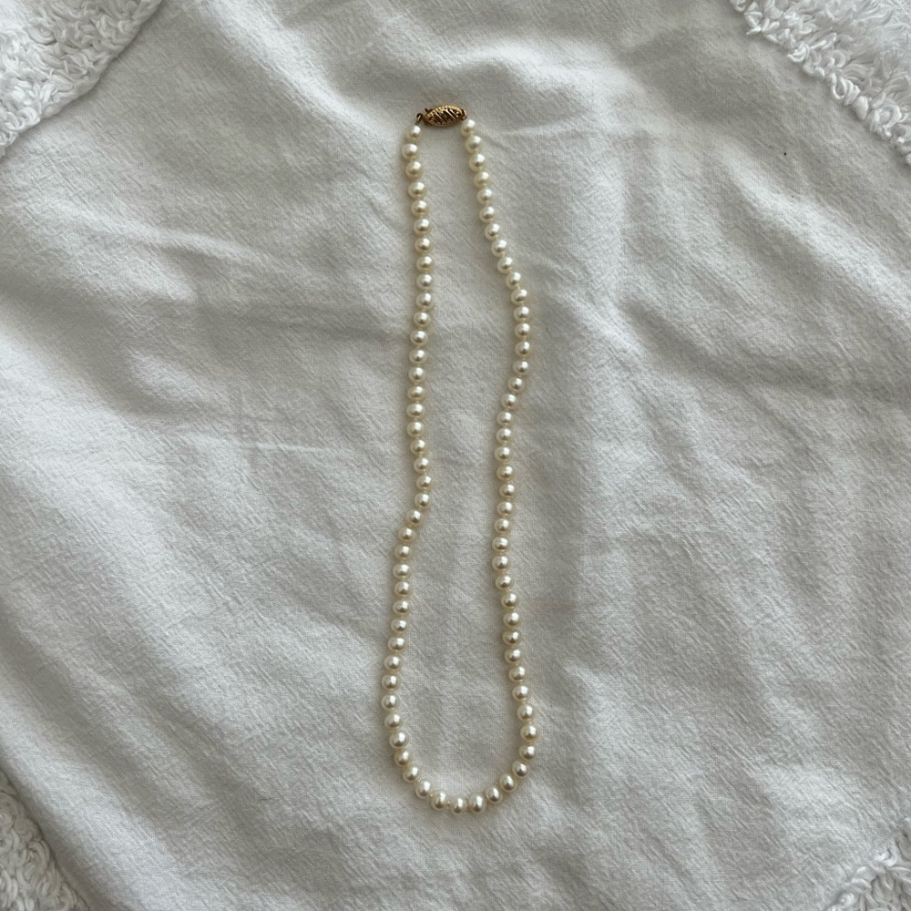 Faux pearl necklace